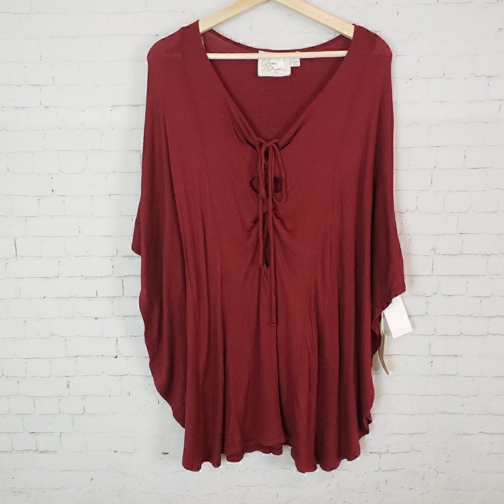 Green Dragon Swim Cover Up Red Maroon S Oversized Tunic - Picture 3 of 10